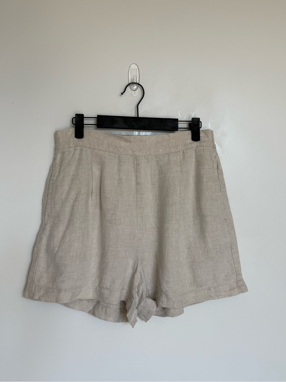 Madewell Cream Linen-Blend High-Rise Shorts